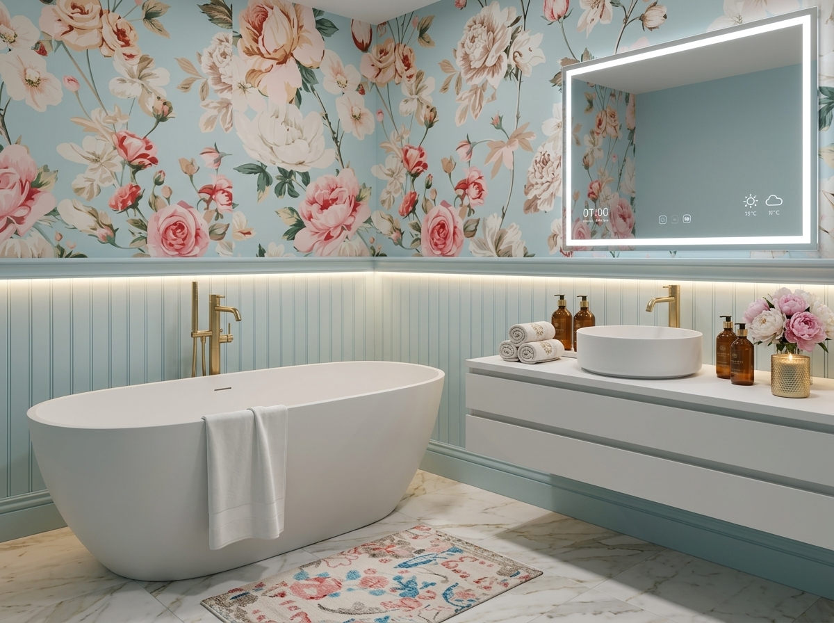 高端独立式浴缸 现代人造石浴缸 自然风格浴室设计